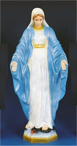 Garden Our Lady Of Grace Statue Colored Yard Art